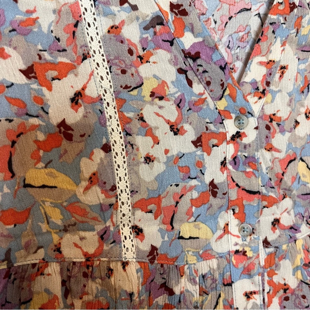 Vanessa Virginia Anthropologie Floral Print Women's Top Size XS - Picture 5 of 7